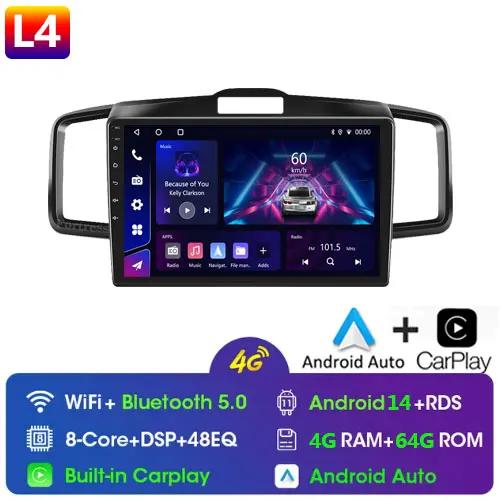 4G CarPlay For Honda Freed 1 Spike 2008-2016 Android14 Radio Screen Car Multimedia Video Player 2din Navigation Head Unit
