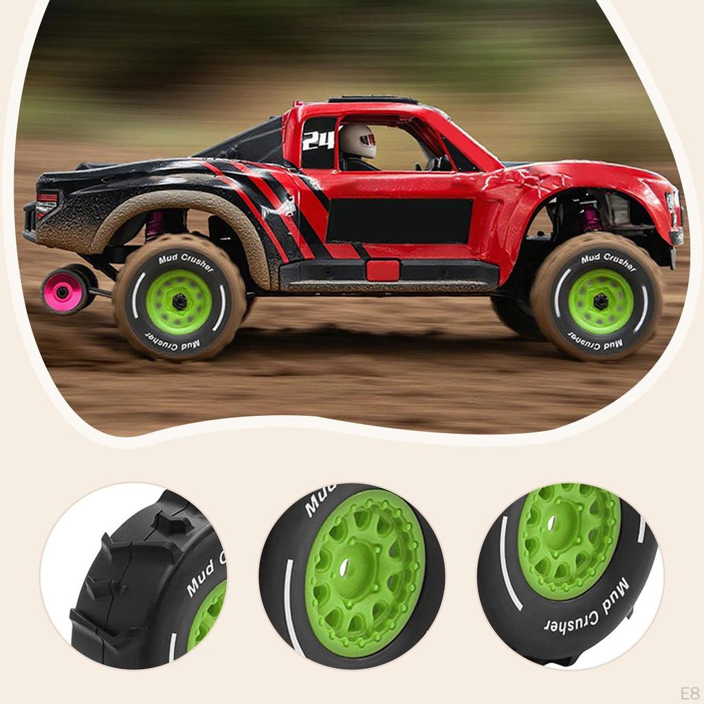 4 Pieces 1/16 RC Car Tires Replacement Repair Parts Sturdy Stylish Water Tire Set Float Wheels