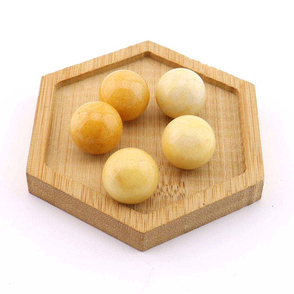 16mm Natural Agate Crystal Ball Ornament - Holeless Round Semi-Precious Stone for DIY Jewelry (BJ12)
