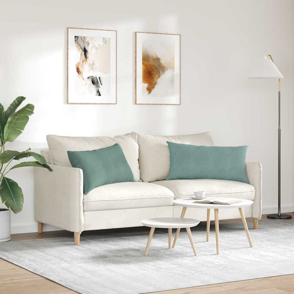 Sofa Cushions 2 Pieces Sea Green 80 X 40 Cm Cord Fabric