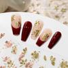 2025 Autumn/Winter Retro Gold Foil Nail Art Stickers: Embossed Floral Branches & Jade Leaves Accessories