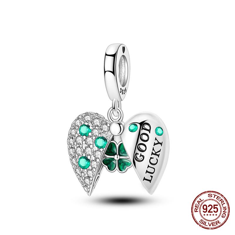 Charms Kupfer Glücksklee Serie Charms Perlen Passend für Damen 3 mm Original Armband Halskette DIY Exquisiter Schmuck Geschenke