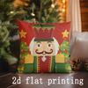 Home Decor Christmas Nutcracker & Santa Pillow Covers Pattern Cushion Cover Suitable for Sofa Bedroom Car Pillow Cover