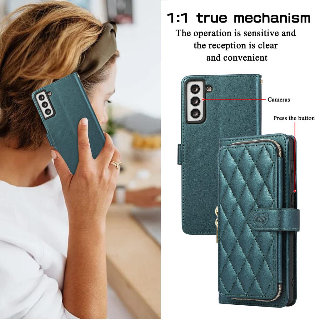 Suitable for Samsung A05S Leather Case A55 Luxury Xiaoxiangfeng Zipper Card Wallet A24 Oblique Span Portable Rope A15