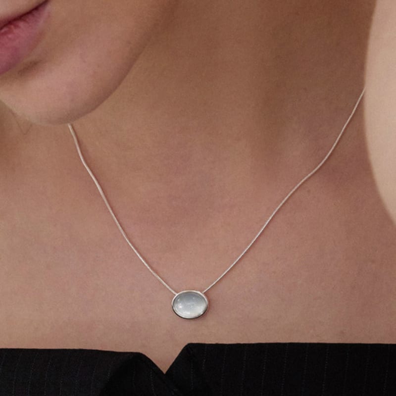 

PAIGEFLYNN JEWELRY [925 Silver] Mu Loena Necklace Silver_Blue