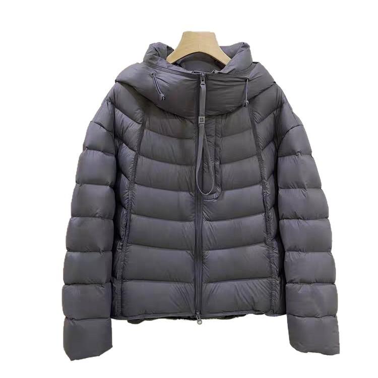White duck down ribs winter new down jacket women's short hooded puffs bread jacket trendy