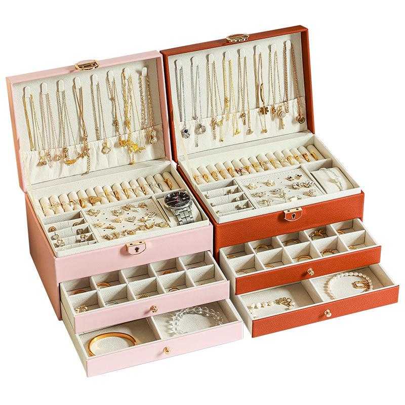 Locked Multi-Layer Jewelry Organizer: Anti-Oxidation Storage for Earrings, Necklaces, and Rings