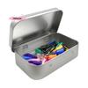 M-Metal Rectangular Empty Mini Tin Box Tinplate Push Candy Pill Cases Bins Jar Hinged Containers Tin Small Organizer Storage Box