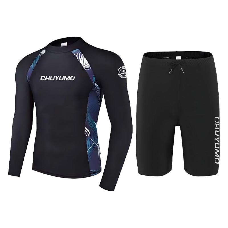 Men's Long Sleeve Quick-Dry Wetsuit - Sun Protection, Jellyfish Shield, for Surfing, Swimming, Snorkeling
