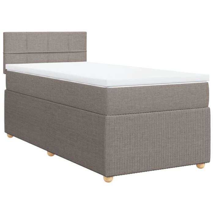 VidaXL Sommier à lattes de lit avec matelas Taupe 90x200 cm Tissu 3289643