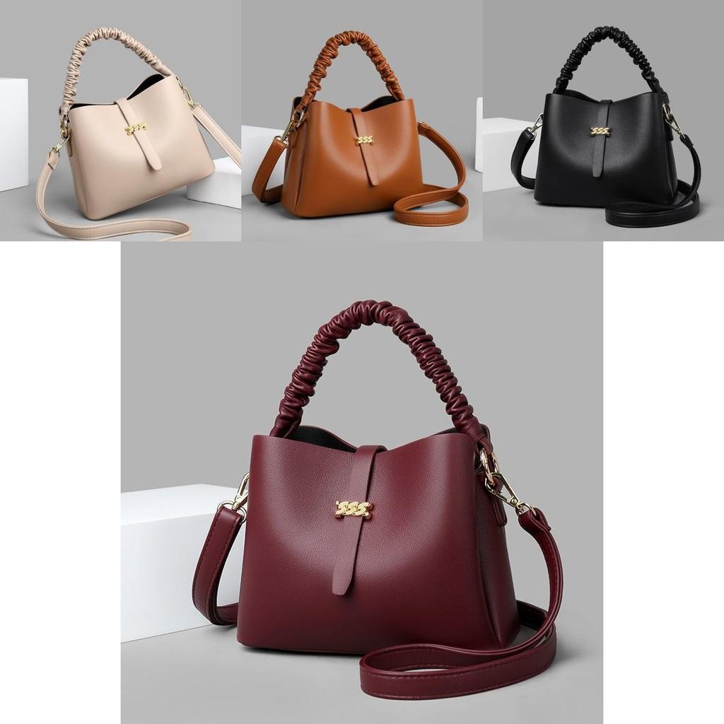 Chic Bucket Bag For Women 2023 Trendy Soft Pu Leather Shoulder Crossbody Style