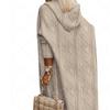 Women'S Casual Long Hooded Cardigan with Pockets - Beige, Round Neck, Long Sleeve, Fall/Winter Fashion, Layering Piece, Sweater Hoodie