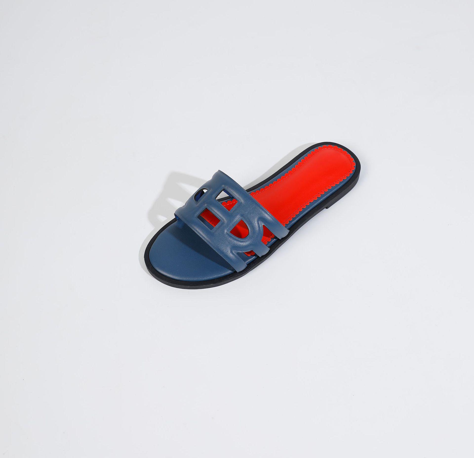 

Женские сандалии и шлепанцы на низком каблуке с круглым носком 2025 39 королевский синий