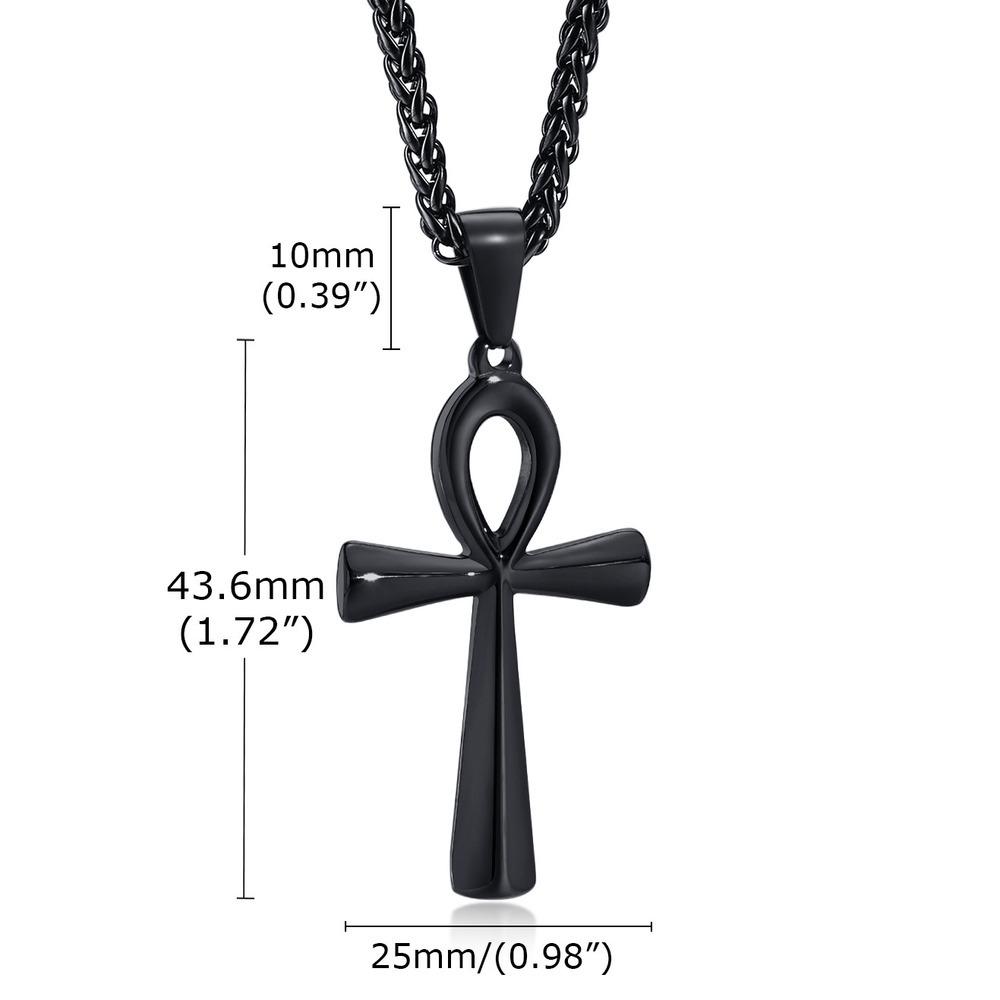 Vnox Náboženství Egyptský Ankh Krucifix Kříž Přívěsek Náhrdelníky Nerezová Ocel Symbol Života Křížové Přívěsky Modlitební Dárky Šperky