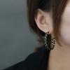 2026 Fashion Double-layer Black Crystal Woven Hoop Earrings South Korea Simple Accessories Party For Women's Luxury Jewelry