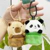 Adorable Panda And Capybara Earphone Case Keychain Plush With Coin Purse And Toy