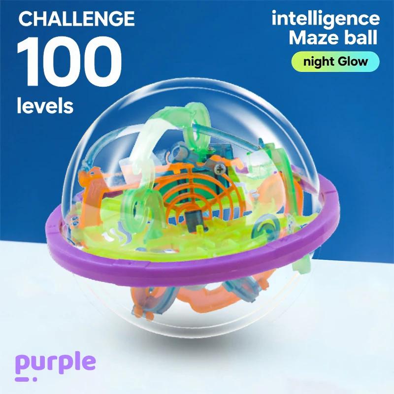 Non-Toxic 3D Luminous Edition Maze Mini Magic Jigsaw Puzzle Intelligence And Creative Game Iq Gift Display Stand Suitable For Kids And Adu