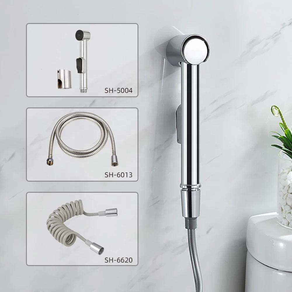 Bathroom ABS Hand Held Bidet Sprayer With Shower Wall Mounted Plastic Health Faucet Square Toilet Bidet Shattaf
