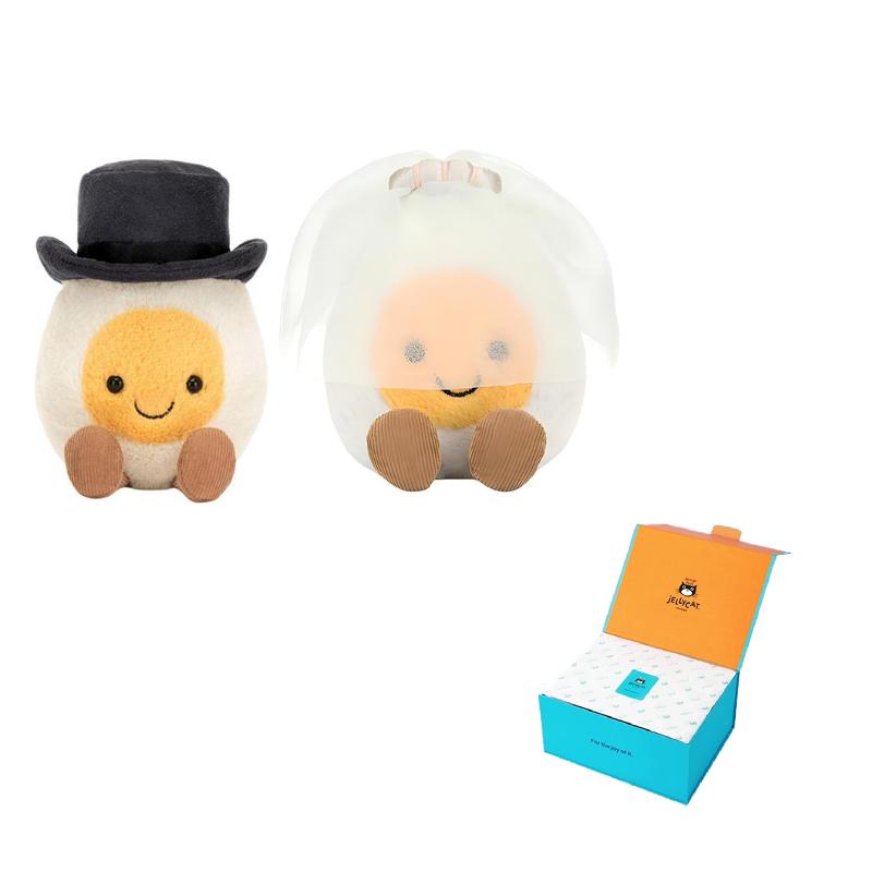 Jellycat Fun Wedding Series British Jellycat Bride and Groom Boiled Egg Set Set Doll Plush Doll Sitting Position 11cm Height