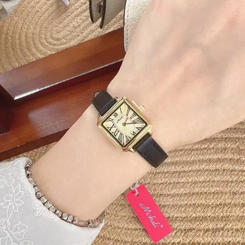 Watch Roman Retro Small Exquisite Square Quartz Watch Women'S Simple Temperament Belt Women'S Watch