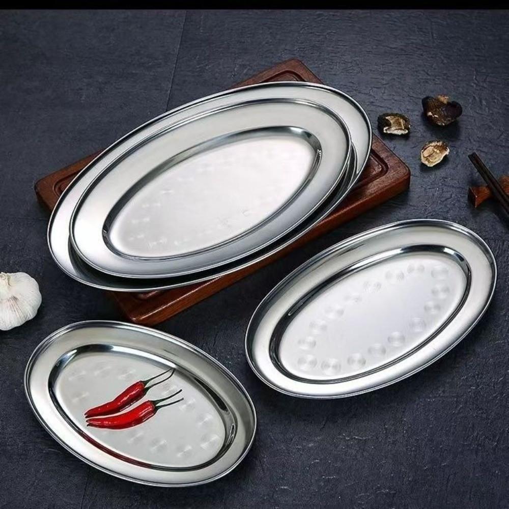 Shallow Design Dinner Plates Multi-Size Steak Dishes Practical Barbecue Trays Barbecue Use
