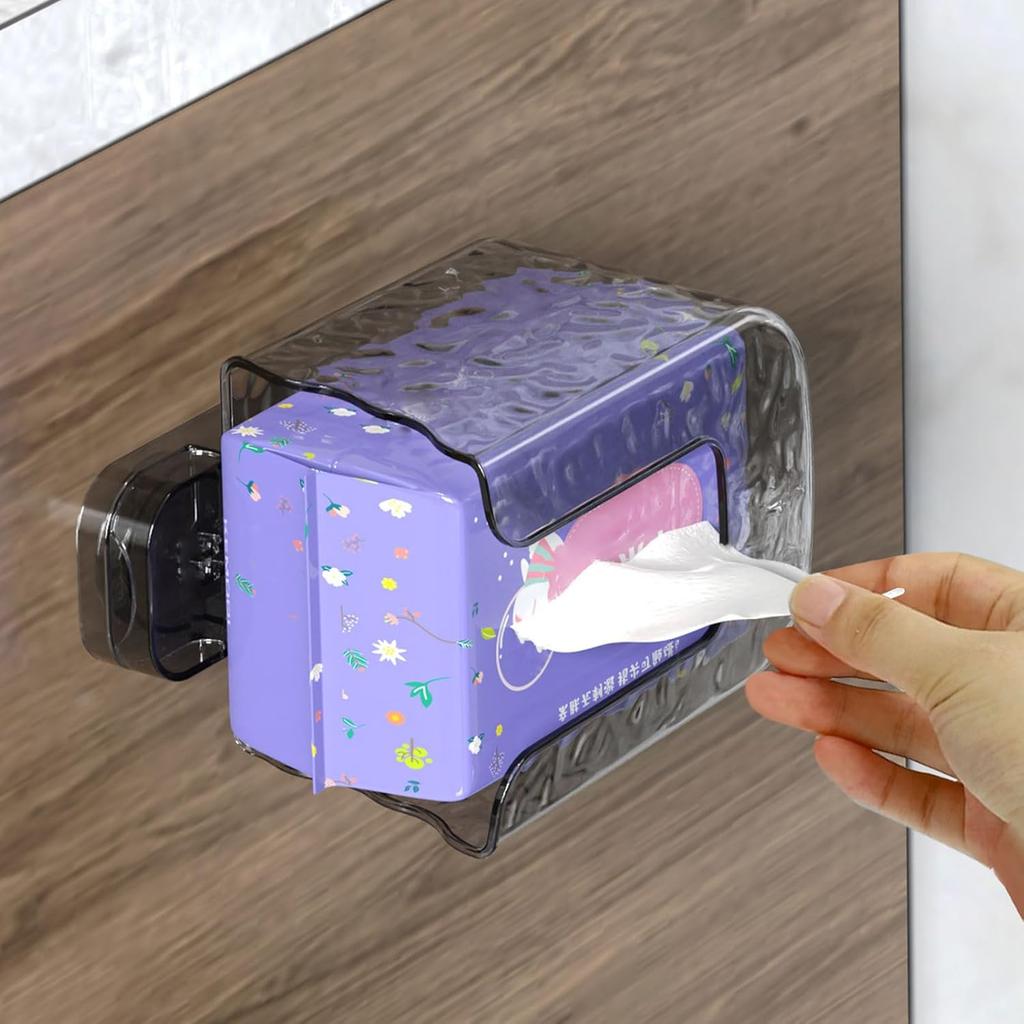 Wall Mounted Wet Wipe Dispenser with Suction Cup Easy to Installation Versatile Use Storage Case in Kitchen and Bathroom