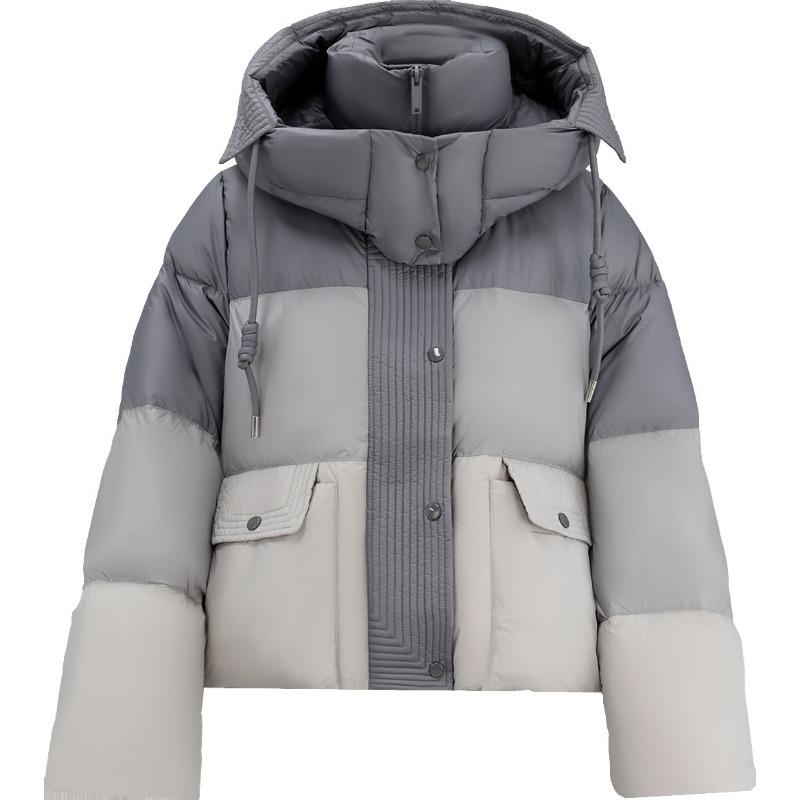 

Winter short high-end contrasting color down jacket thickened fashionable small cold-resistant bread jacket M