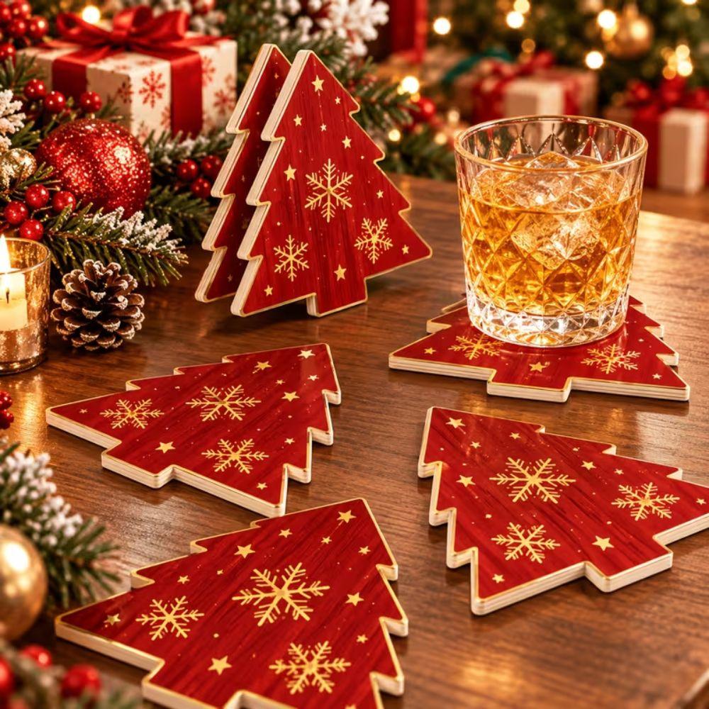 4pcs Non-Slip Coffee Tea Milk Cup Mat Natural Heat Insulated Pad Party Gifts