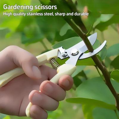 Stainless Steel Garden Pruning Shears Gardening Multi-functional Fruit Shears Fruit Picking Shears Garden Scissors Outdoor