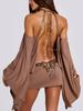 Vestido de Festa Bodycon Sexy Europeu & Americano com Ombro a Mostra e Mangas Morcego