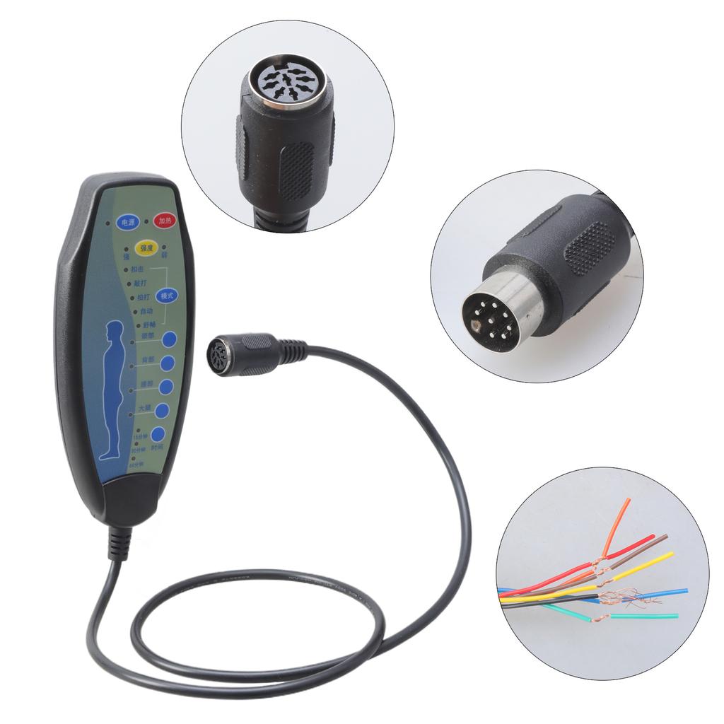 Intensity Selectable Massage Remote Control With Heating Function 8 Pin Female Port 20in Wire For Power Lift Recliner Chair