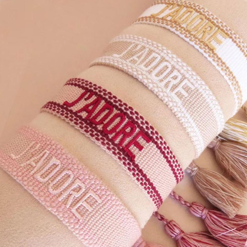 European Bohemian Style Fashion Personalized Embroidery Wrist Knitted Bracelet Retro Fashion Jewelry Gift