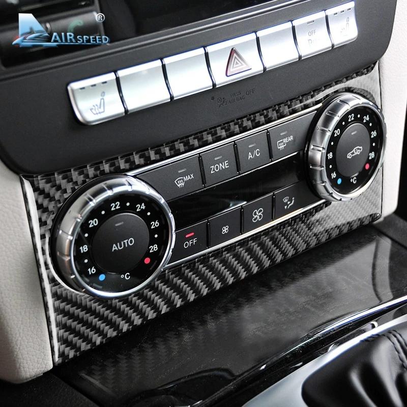 Airspeed for Mercedes Benz C Class W204 Accessories 2011-2013 Carbon Fiber Car Interior Air Conditioning Control Cover