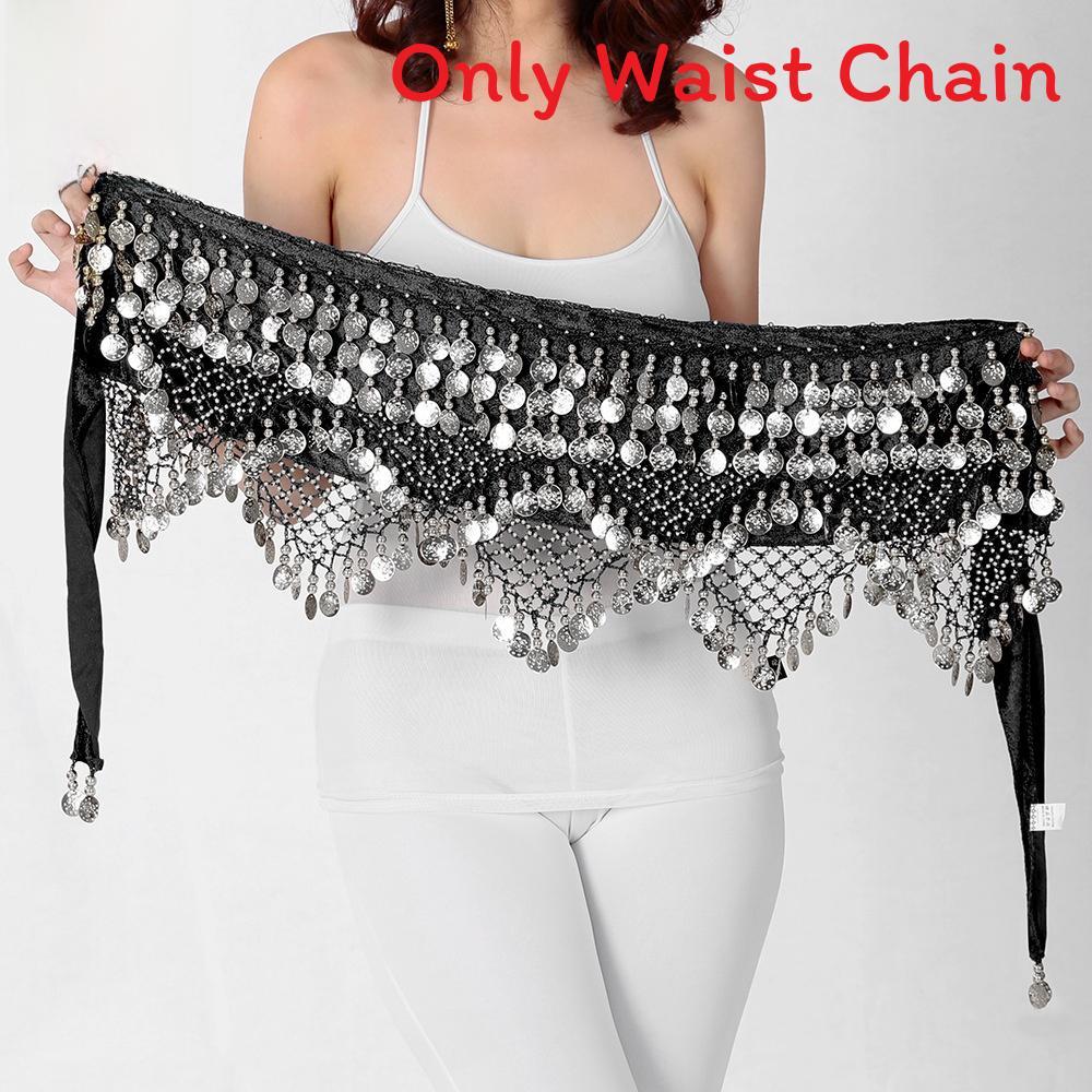 Belly Dance Hip Belt With Triangle Coins For Practice And Performance