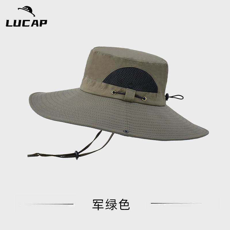 

Солнцезащитная шляпа для рыбалки летняя шляпа для альпинизма мужская большой окружности головы затенение защита от УФ-лучей дышащая водонепроницаемая уличная шляпа-ведро one size fits all армия зеленый