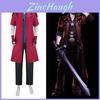 Set de Disfraz de Cosplay de Devil May Cry Dante con Chaqueta, Pantalones y Guantes para Juego de Rol de Anime