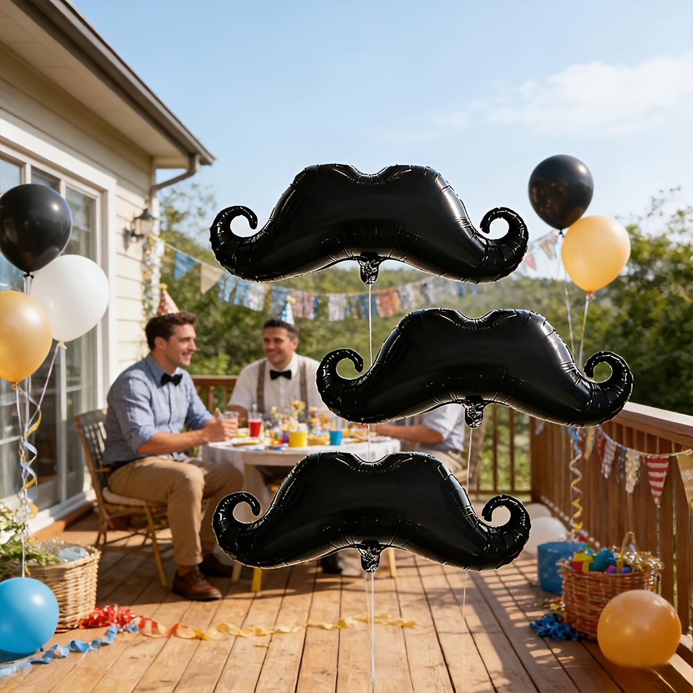 3Pcs Father's Day Theme Black Beard Aluminum Film Balloon Happy Father's Day Party Family Gathering Decoration Globos