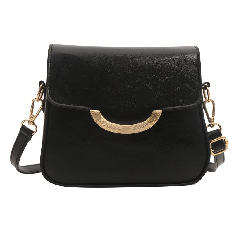 

Сумка-мессенджер для женщин из искусственной кожи в стиле ретро, однотонная, для поездок на работу, женская, весна 2024 года, универсальная, маленькая, квадратная сумка чёрный