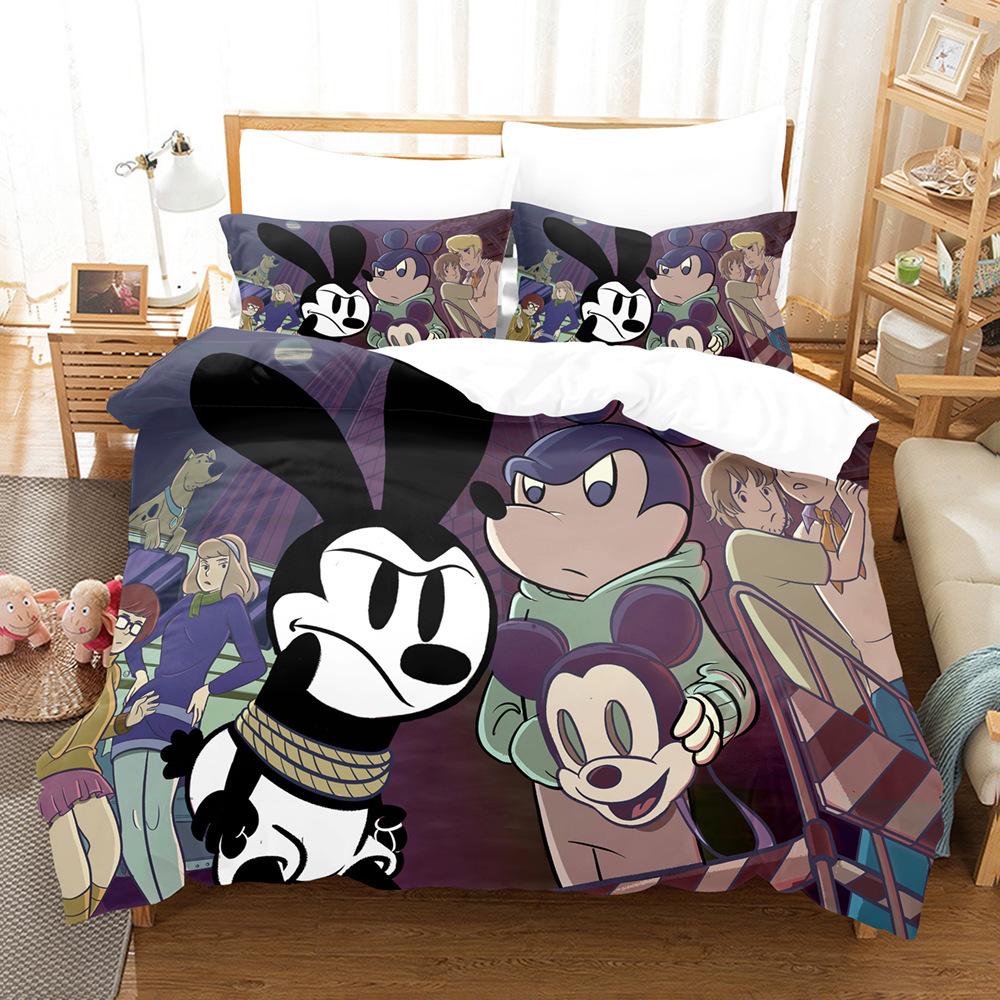3D Cartoon Animation Bedding Three-Piece Digital Printing Microfiber Polyester Cotton Quilt Cover
