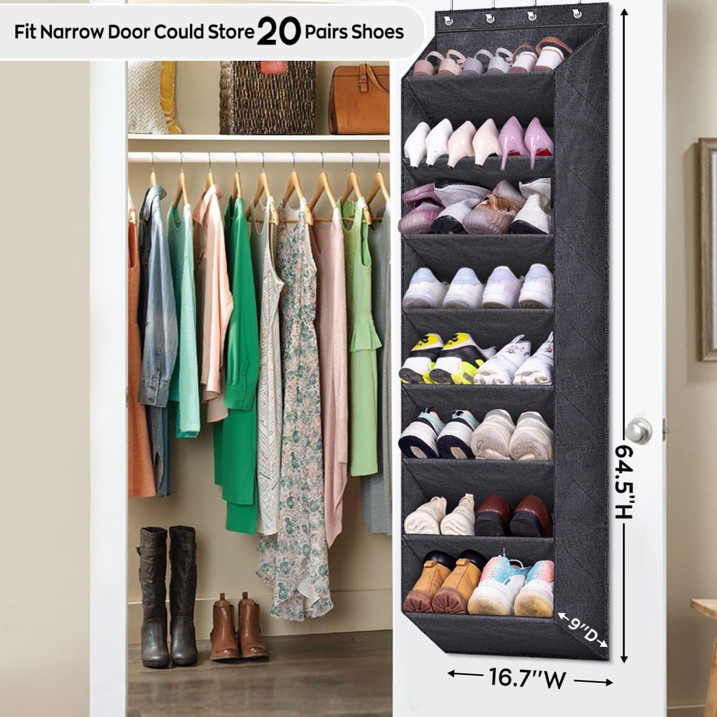 

Double Row 10-Layer Transparent PVC Hanging Shoe and Miscellaneous Organizer for Door