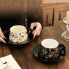 Bird Flower Ceramic Cup Saucer Set Chinese Style Porcelain Coffee Cup for Coffee Tea Afternoon Tea  Vintage Home Decor Gift