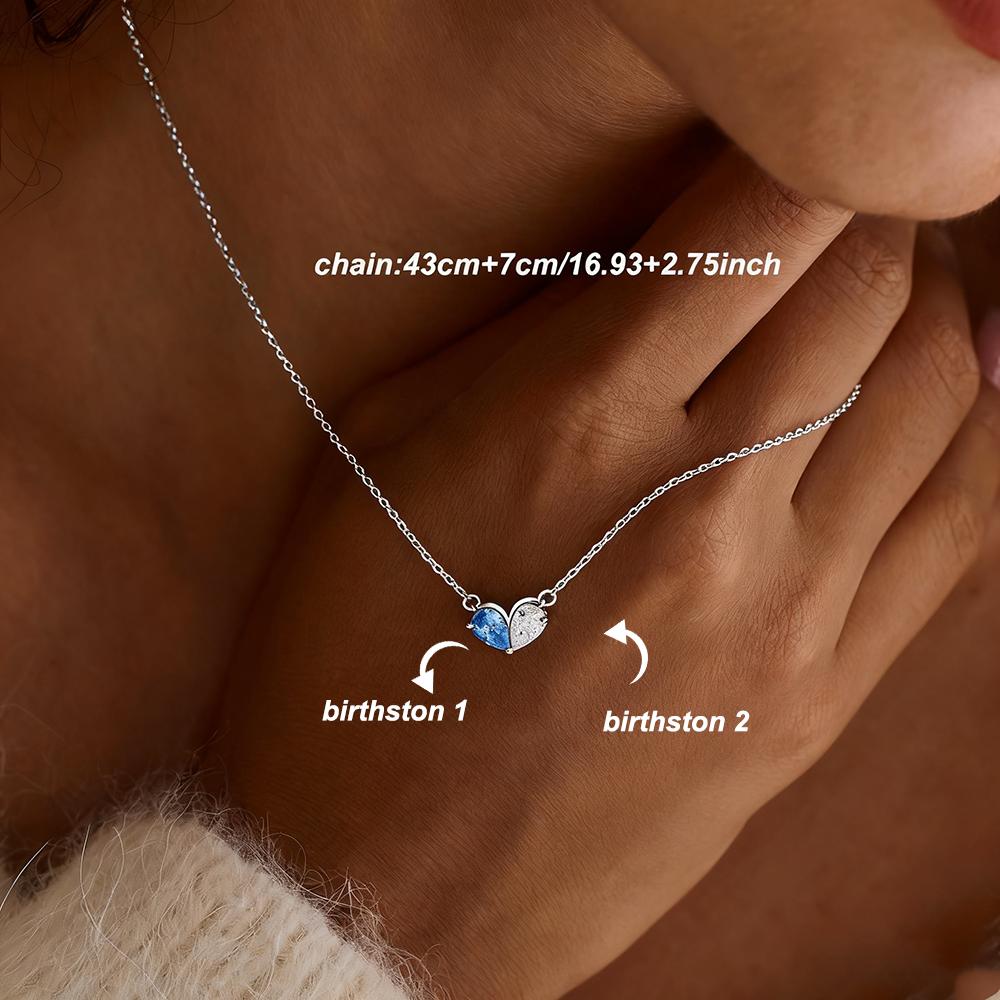 

Heart Birthstone Necklace For Women Mather Minimalist Dainty Gold Color Stainless Steel Jewelry Anniversary Christmas Gift Mama