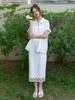 Liel Faint Lace Skirt (White)