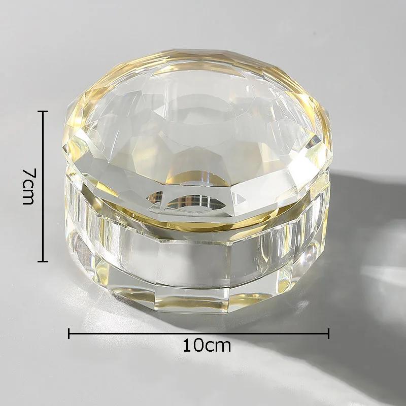 

Geometric Decorative Crystal Storage Jar Transparent Candy Jar Small Objects Jewelry Organizer Box Aromatic Liquid Container