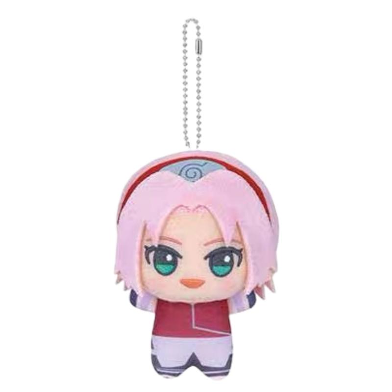 New Anime Naruto Plush Keychain Haruno Sakura Cotton Doll Kawaii Shippuden Sasuke Kakashi Stuffed Bag Charm Creative Fans Gifts