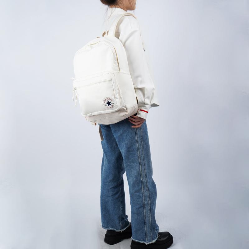 New Converse Polyester Backpack Unisex White 10020533-A06