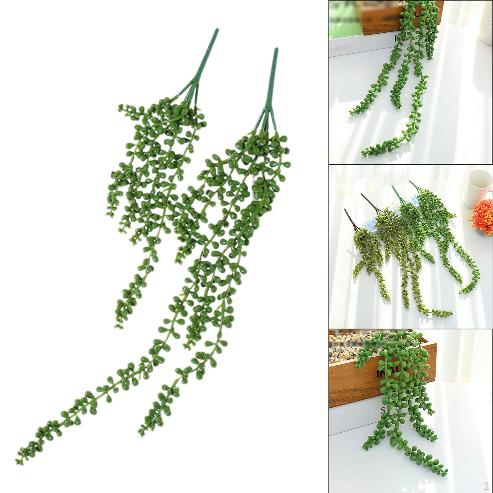 

2 шт., искусственные висячие растения, нитка жемчуга, растение, реалистичное декоративное украшение из ПВХ Style C