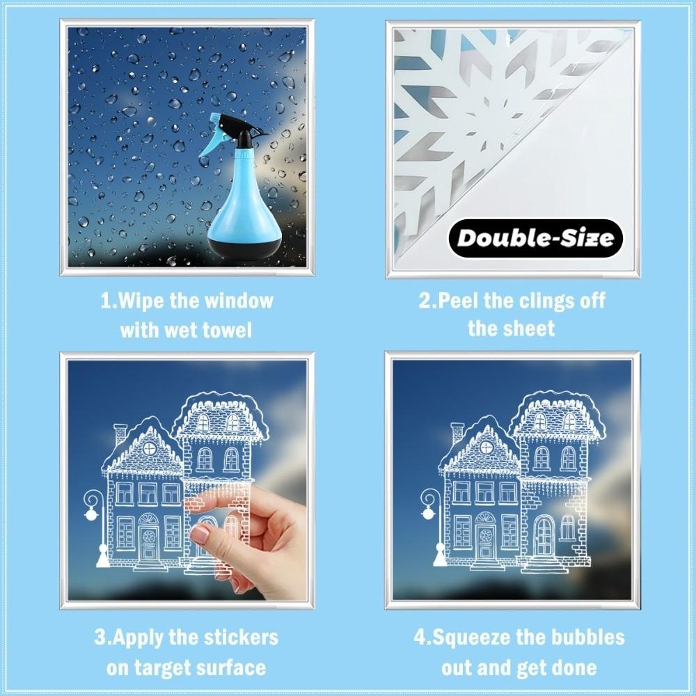 Self Adhesive Christmas Window Sticker PVC Static Cling Decals Glass Stickers Shopping Mall