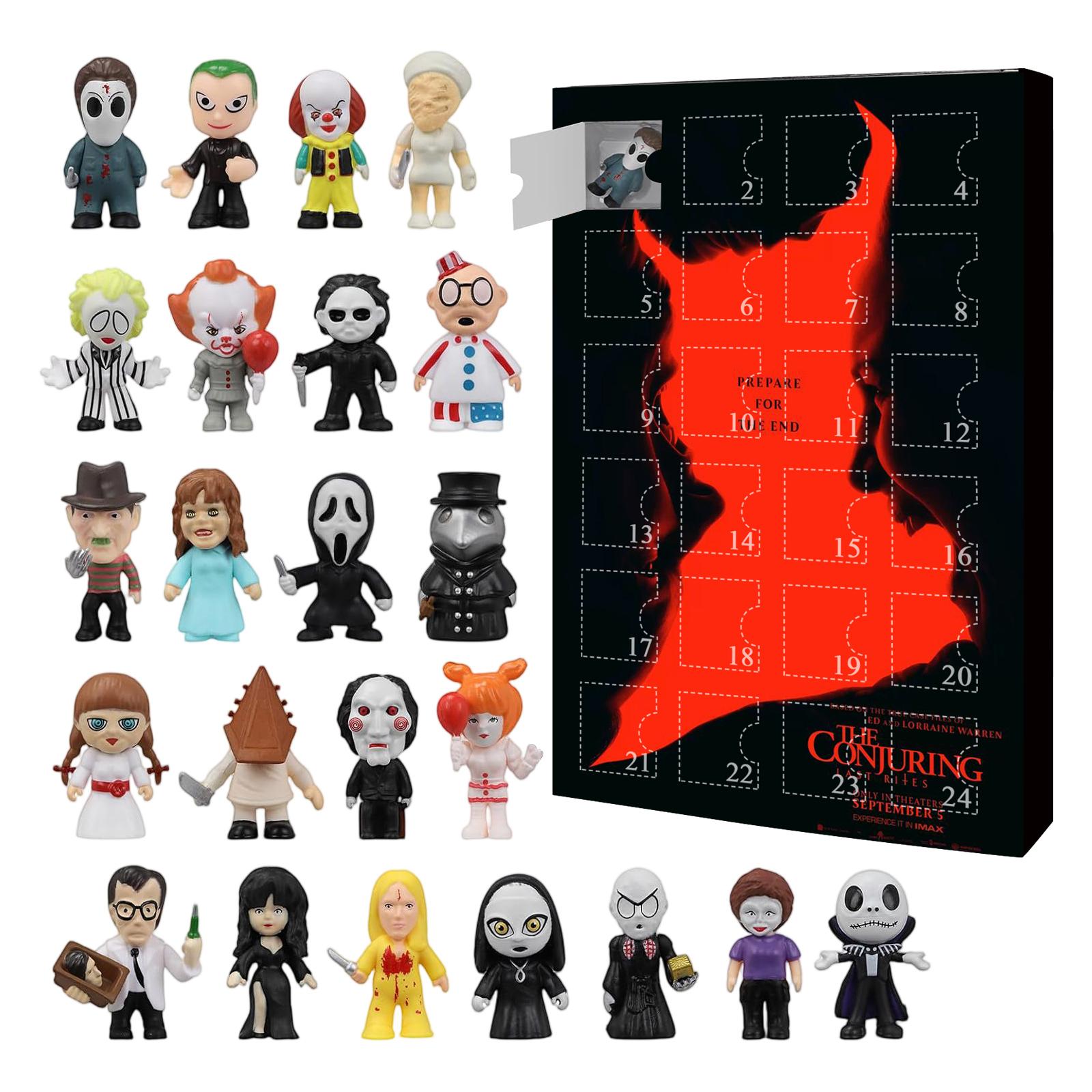 

Хэллоуин Адвент-календарь, Хэллоуин Календарь обратного отсчета Для детей и взрослых с 24 шт. Классические коллекционные фигурки кукол, Кукла перед Рождеством One Size