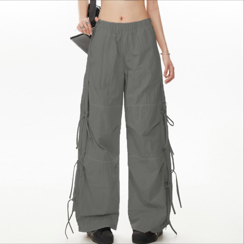 

ZANZEA Women Casual Elastic Waist Loose Solid Color Pants 2XL сірий колір